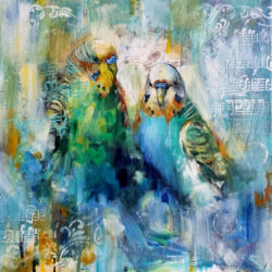 Kunstwerk 'Little Friends' 30x30cm