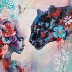 Kunstwerk 'Silent Reverence' 50x50cm