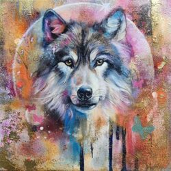 Spirit Animal 'Wolf' 20x20cm