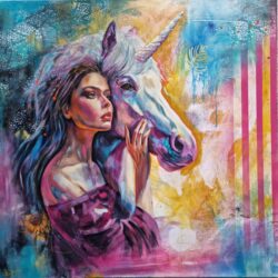 Kunstwerk 'Where Magic Meets' 90x90cm