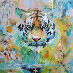 Kunstwerk 'Majestic Presence' 50x50cm